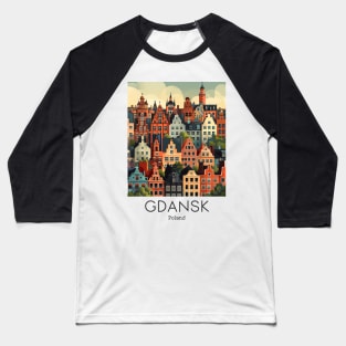 A Vintage Travel Illustration of Gdansk - Poland Baseball T-Shirt